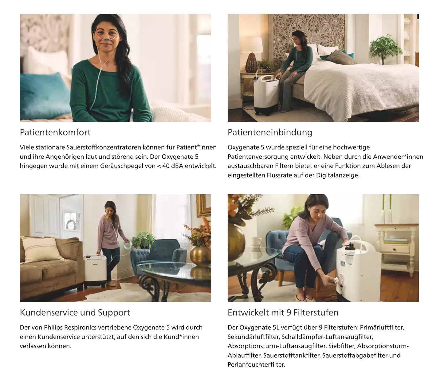 Philips Oxygenate 5 stationärer Sauerstoffkonzentrator (5 Liter O2/min) | Komplettset