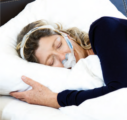 Philips Respironics Nuance Pro Gel Pillow Nasenkissenmaske (mit Ausatemventil, Gelpolsterrahmen und Kopfband)