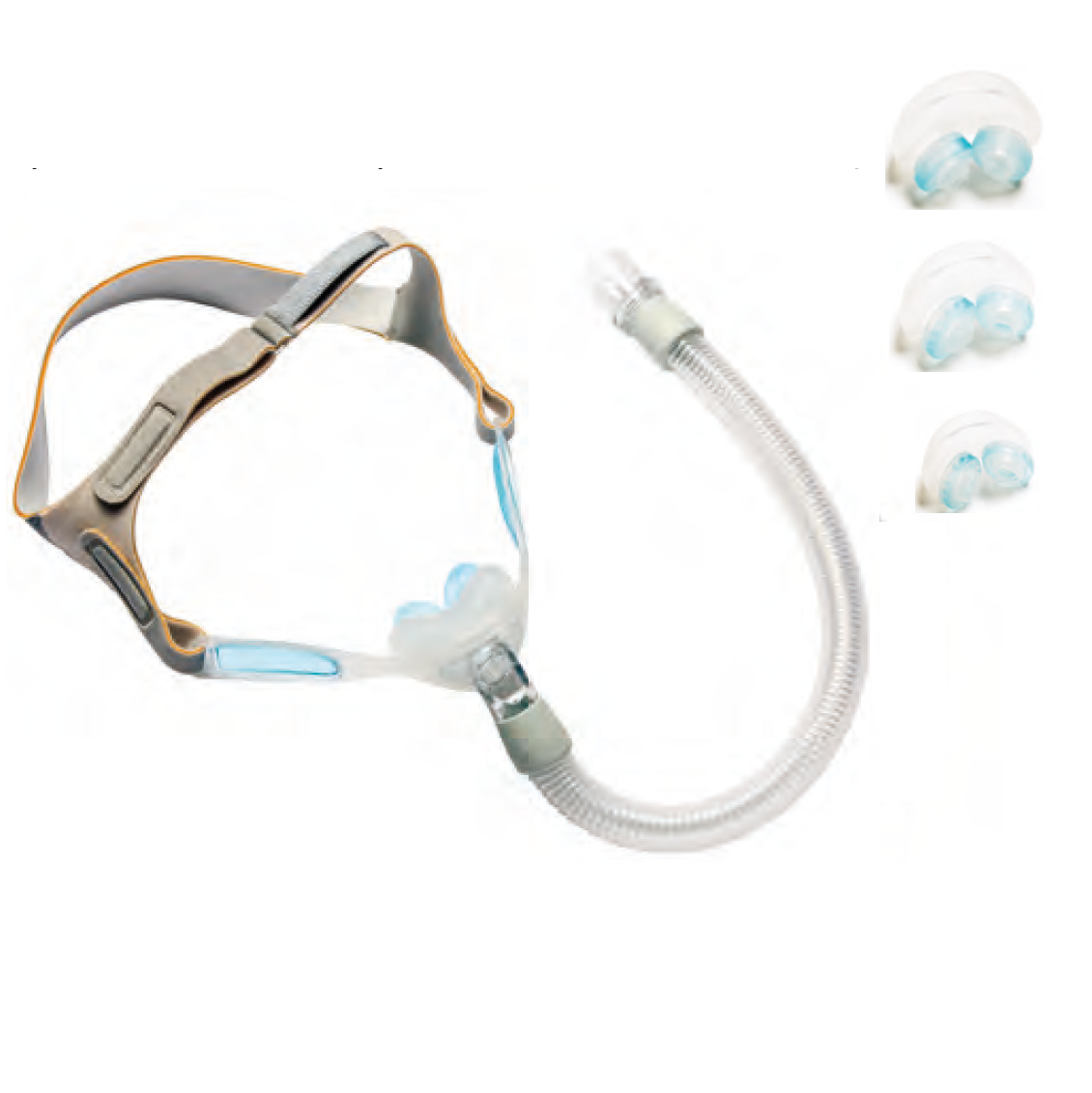 Philips Respironics Nuance Pro Gel Pillow Neuskussenmasker (met uitademventiel, gelpadframe en hoofdband)